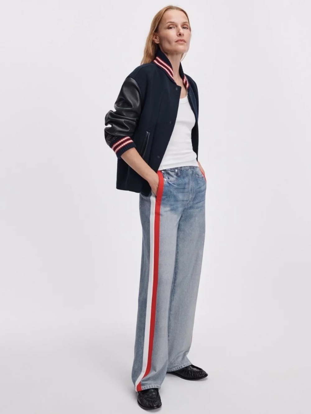 Rag & Bone Miramar Sport Stripe Track Pant Red White Coney Jogger Womens XXSNWOT